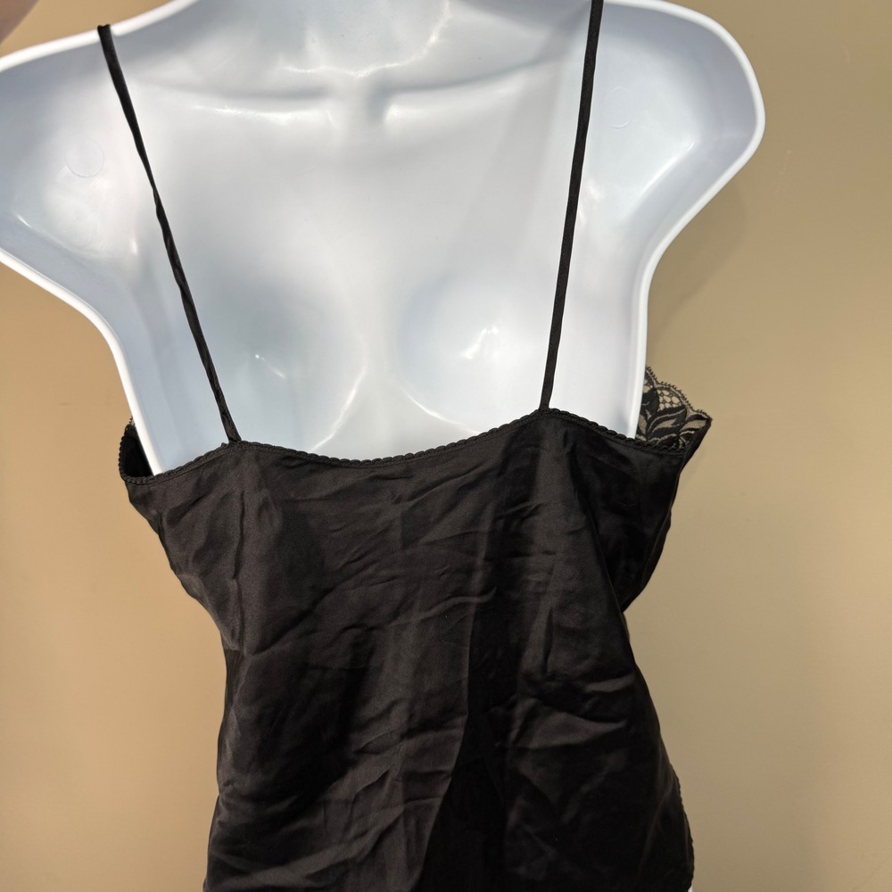 Black 100% Silk Delicate Lace Camisole Large - Picture 2 of 12